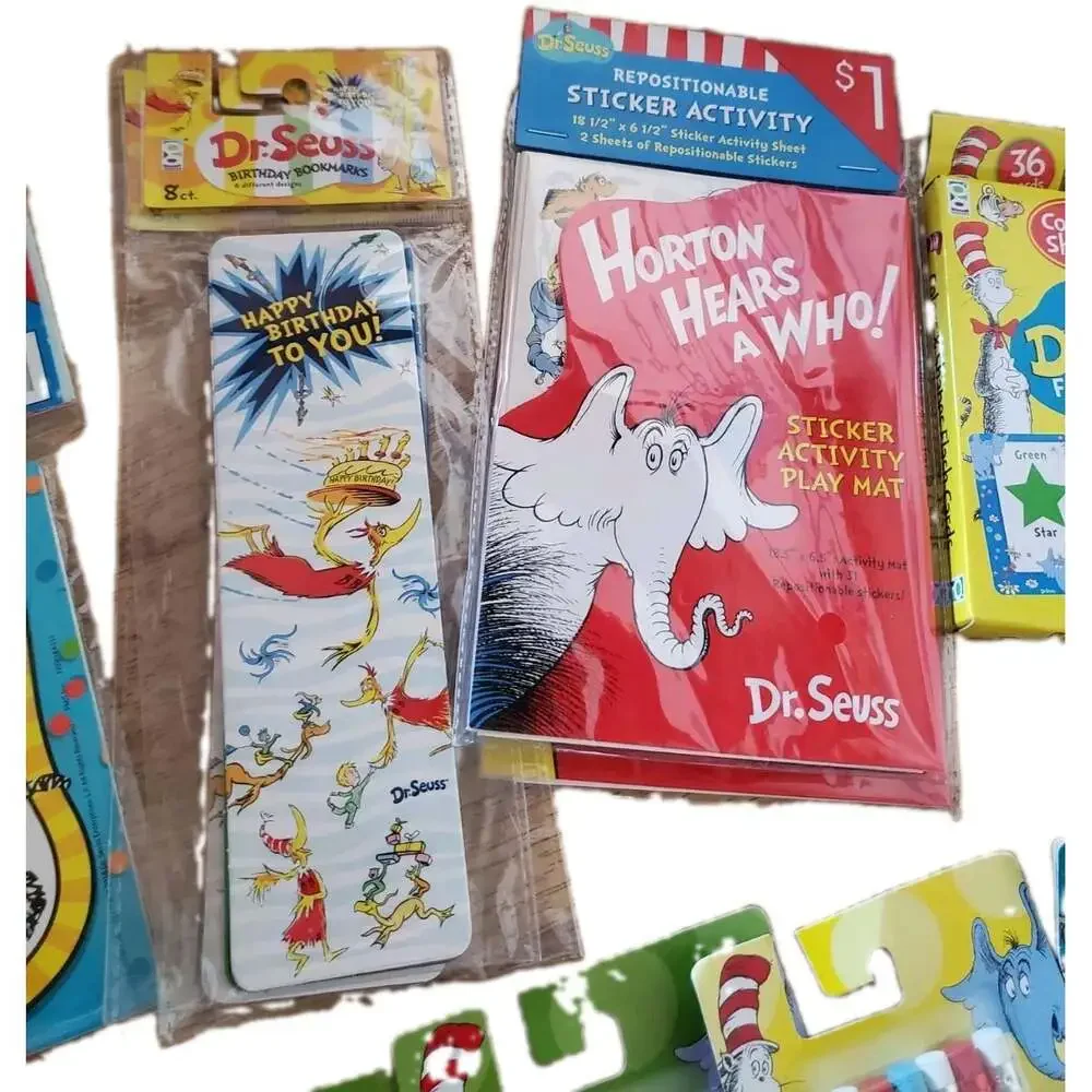 Lot Dr. Seuss Classroom School Teacher Pencils Bookmarks Sticky Notes & More
